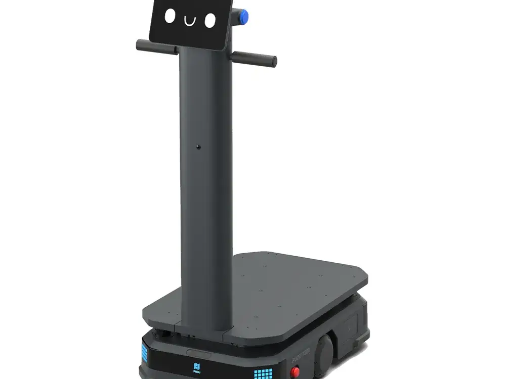 Robot de transport dans une blanchisserie industrielle